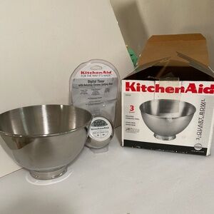 Kitchen aide 3quart mixer bowl and digital timer  NEW